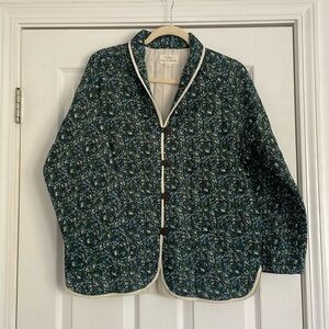 Trovata Blue Floral Jacket with White Trim